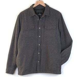 PRANA Quilt Lined Snap Shirt Jacket Mens M Gray Pockets Casual Outdoor Shacket